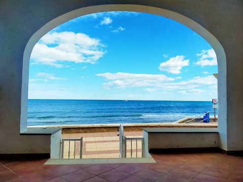 Beachfront, with large terraces