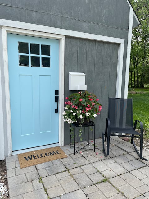 Barndominium has access to the pond/outdoor living