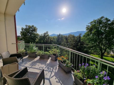 Central business apartment with garage