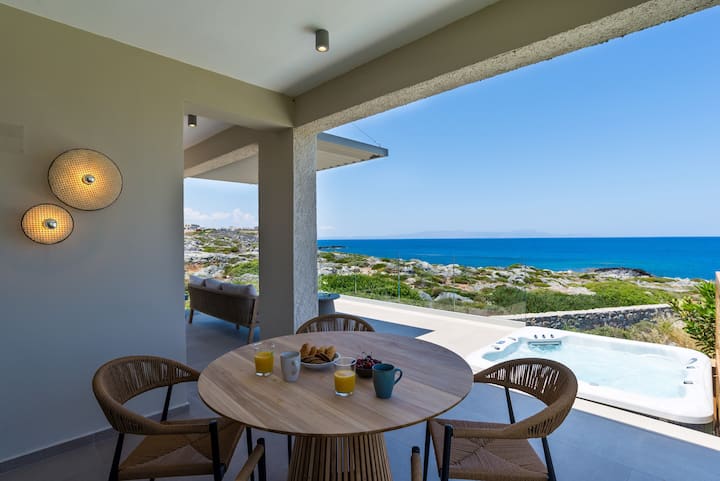 Seafront Junior Villa with private heated Jacuzzi - Apartments for Rent in  Stavros, Crete, Greece - Airbnb