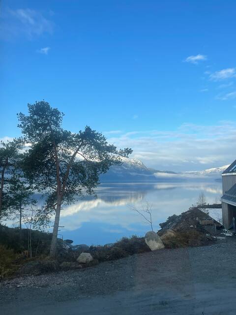 Holiday houses among mountains and fjords