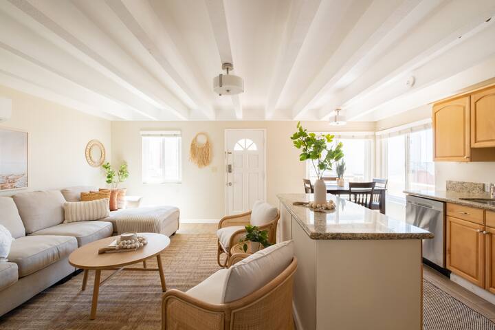 Designer Beach Living | Steps from Blvd & Cafes