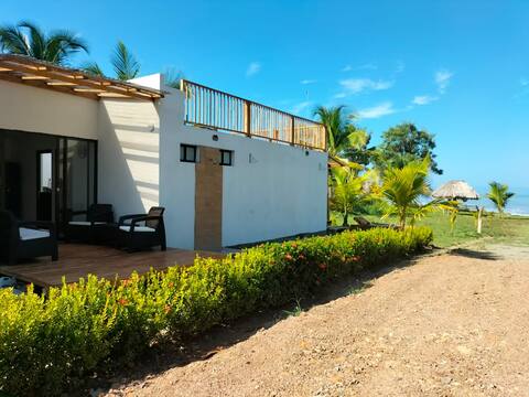 Beach house by the sea with private beach