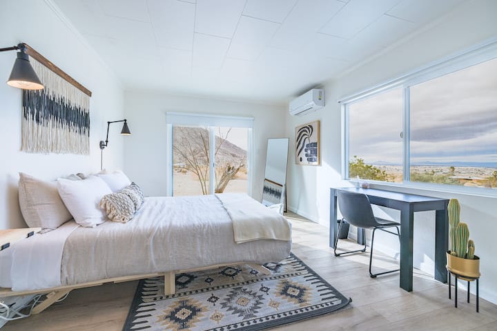 Views on views on views. Get a sweeping vista of the valley and sunset over the mountain (all from bed).