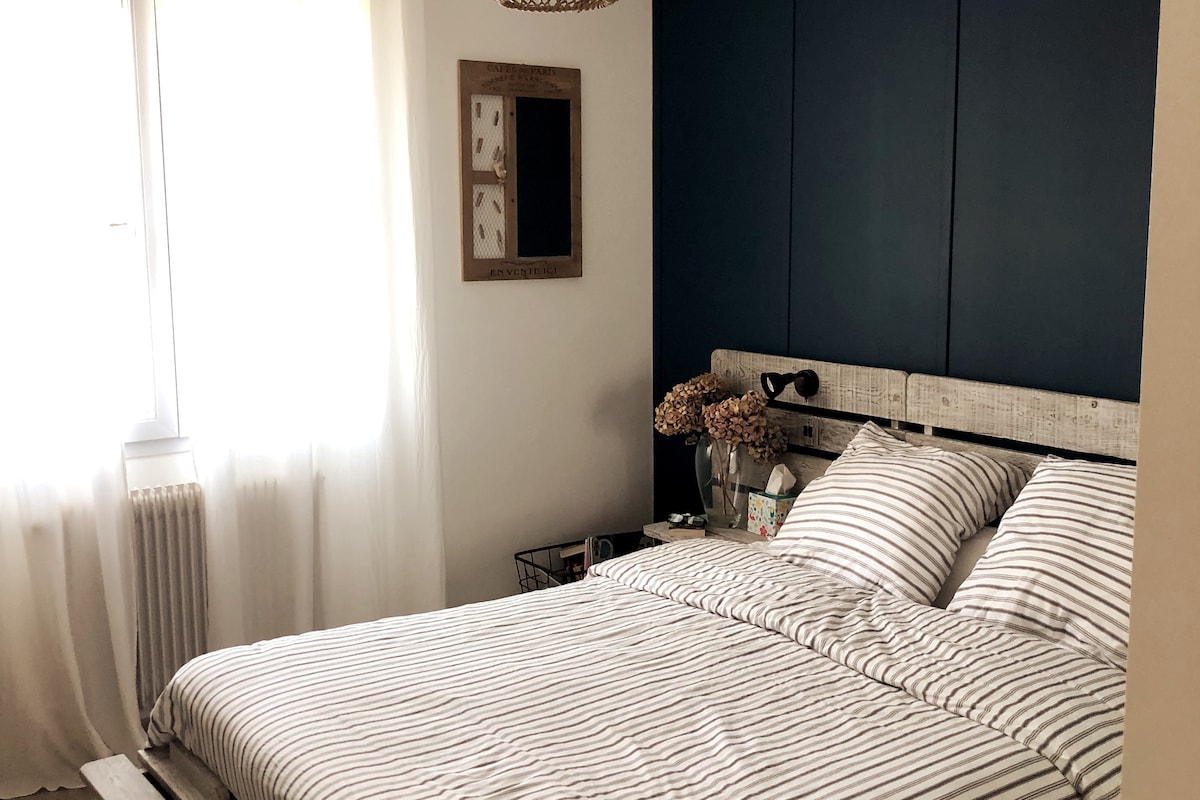 卧室# 1间
140 x 190张床 
花园景观