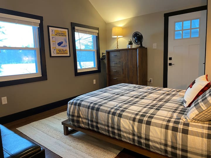 Bedroom view over Wolf Pond. 