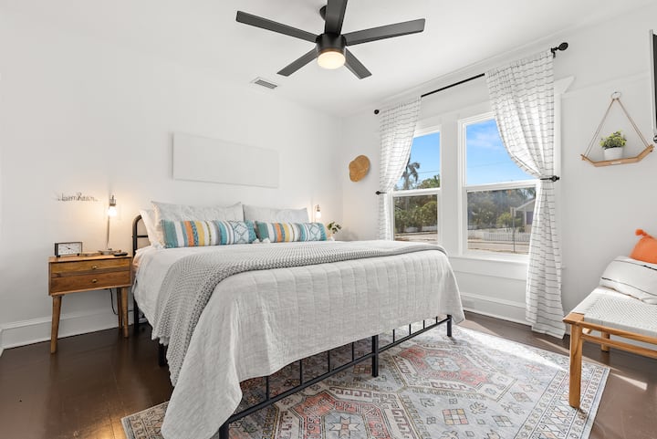 Sleep comfortably on the king bed in the master room