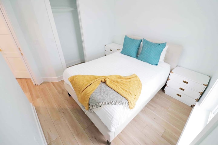 This second floor bedroom is the "Eight Flags" room. The queen sized bed is very comfortable, promising a restful sleep for guests in this double occupancy room.