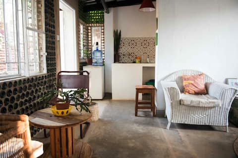 The Glass Bottle House