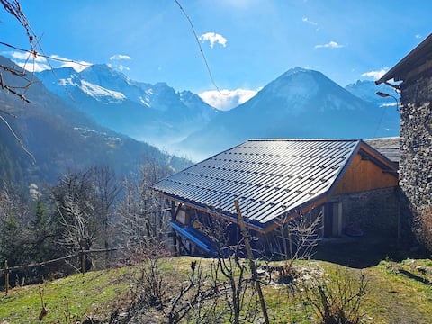 Chalet "Le Cerf qui Rit" with views of the Grand Bec