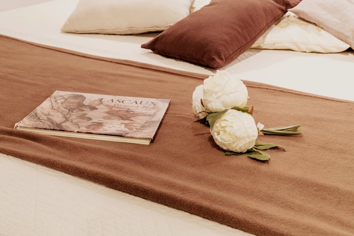 ติดตั้งอย่างสะดวกสบายในห้องพักผ่านรูปถ่ายของถ้ำ Lascaux

