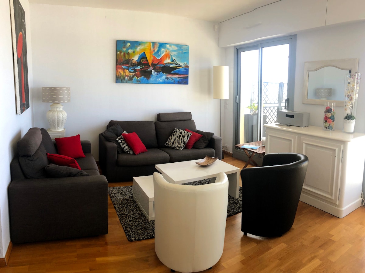 Successful Airbnb property: Panoramic view of the bay/3-star rated accommodation in La Baule Escoublac