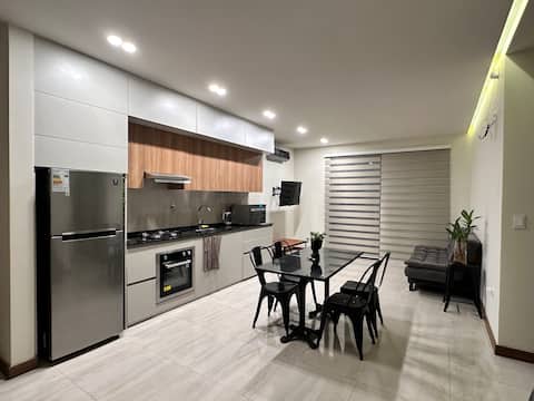 Center apartment in family condominium, garage