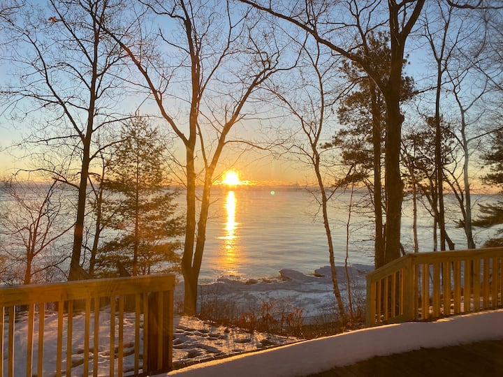 Lake Huron Sugar Sandy beach with Cozy Cabin! Cabins for Rent in