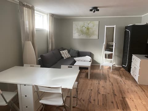 One room, private kitchen, bathroom and entrance