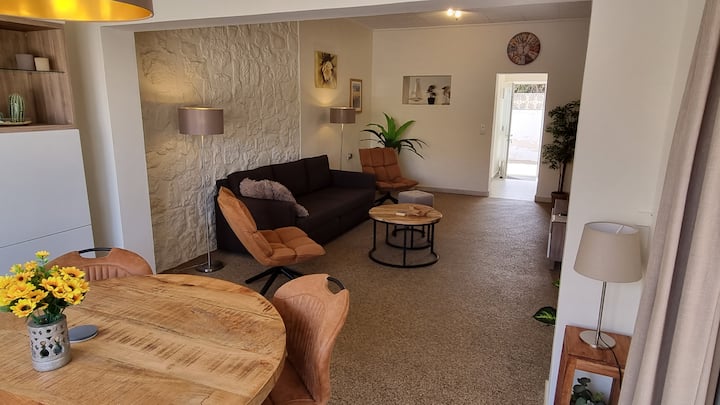 spacious living room with air conditioning