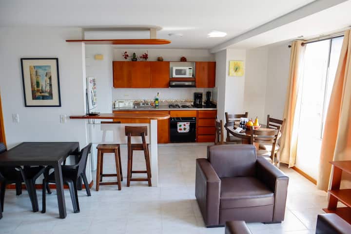 Amplio, cómodo e iluminado Loft. Cuenta con sala, comedor, amplia cocina, baño privado y gran espacio en la habitación. Vista panorámica a la ciudad.