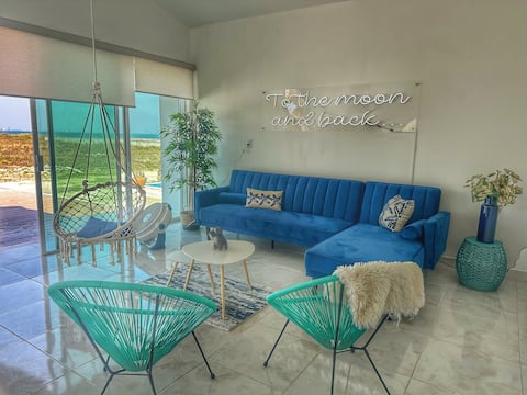 Beach house with a private pool