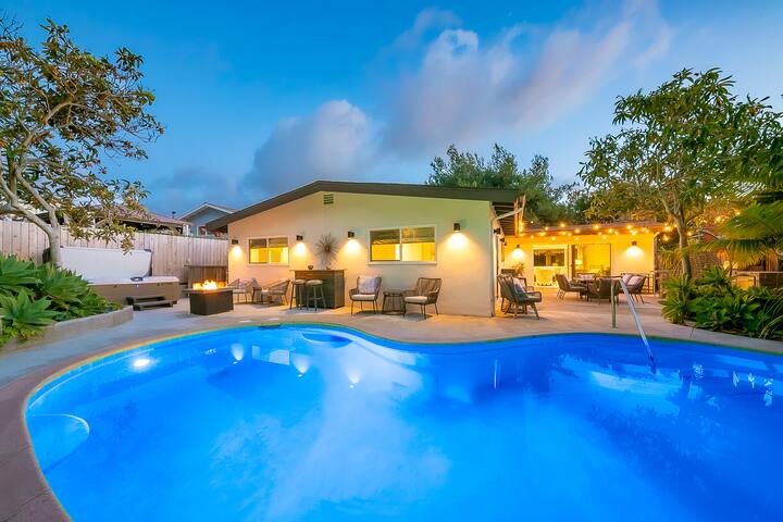 Private Pool Oasis-hot tub, yard, close to beach