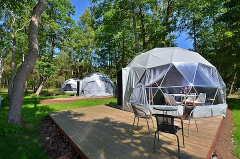 Popular Airbnb listing: Glamping Settlement by the water in Gmina Sianów