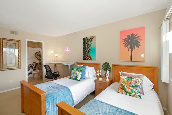 Fun his/hers twin beds for kids or adults!