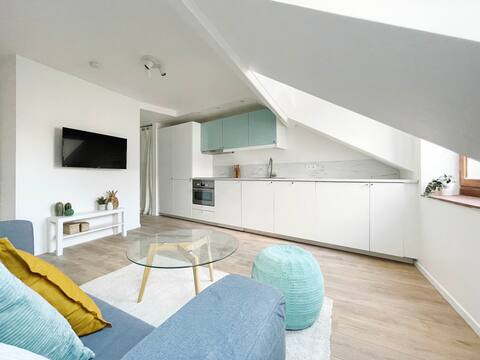 Modern 2-bedroom attic apartment, city center