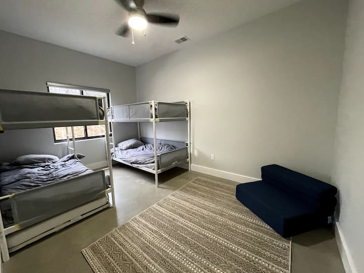 1st Floor Guest Bed room - double bunk beds plus pull outs, sleep 6