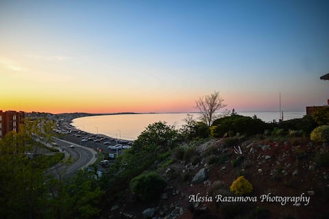 Cozy Coastal Apt w/ Ocean View Patio & Fireplace