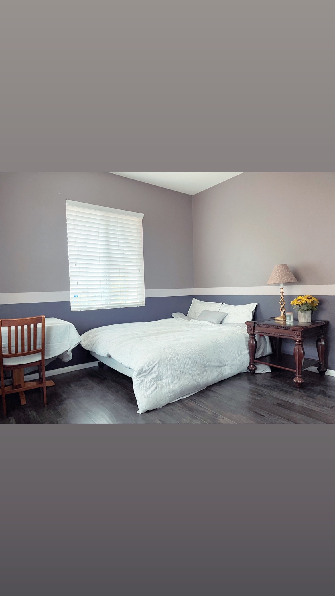 Letto matrimoniale, camera da letto privata situata al primo piano.