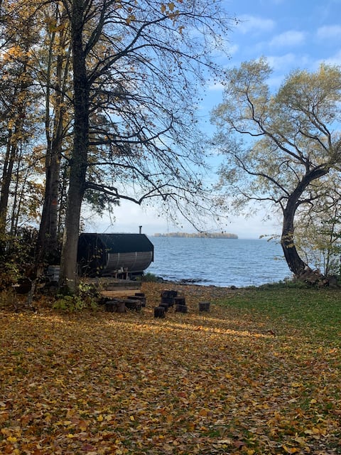Autumn weekend with firewood Sauna and apple pick