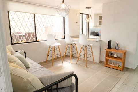 Modern suite with a private patio