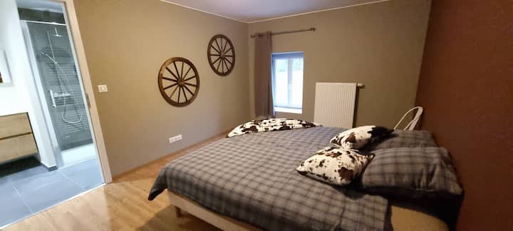 La Western 2 lits simples ou un lit en 180cm et salle de bain privative