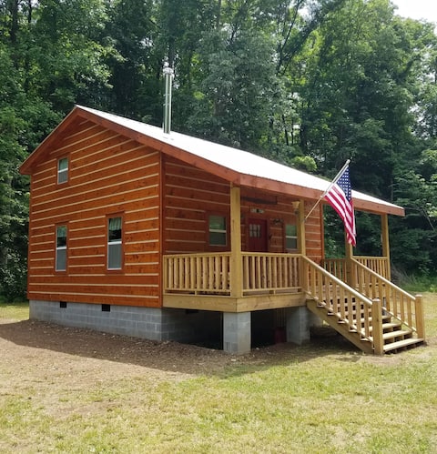 Cozy mountain cabin on creek and farm