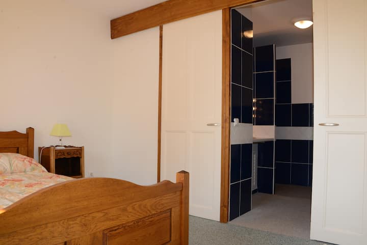 Chumba cha kulala kinachofikika chenye bafu la ndani (pia linafikika) 