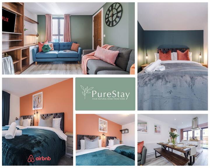 Stunning House Sleeps9 by PureStay +Parking Houses for Rent in