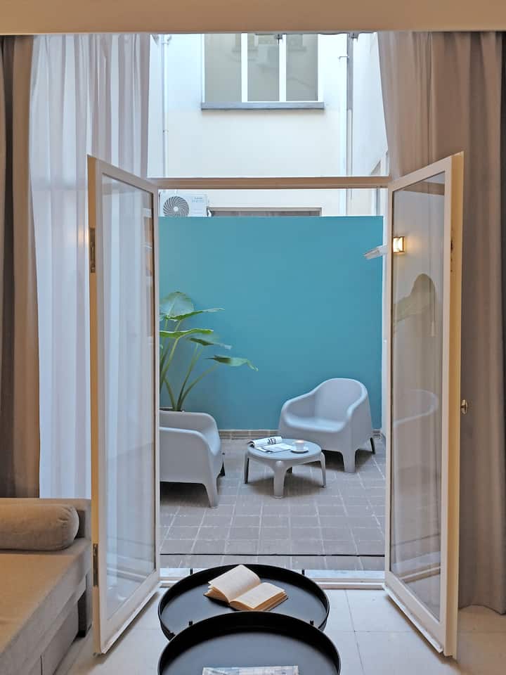 Apartamento de 1 quarto em Palermo com 2 pátios