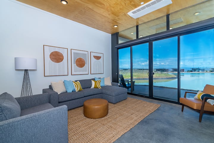 Comfy living room with a view!  West Elm furnishings with a sofa bed for those extra guests.