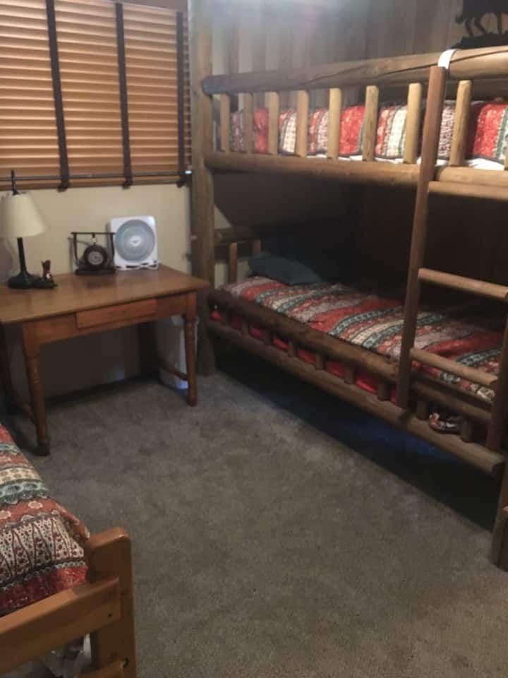 Upper unit Twin Bunkbed room with additional twin bed. 