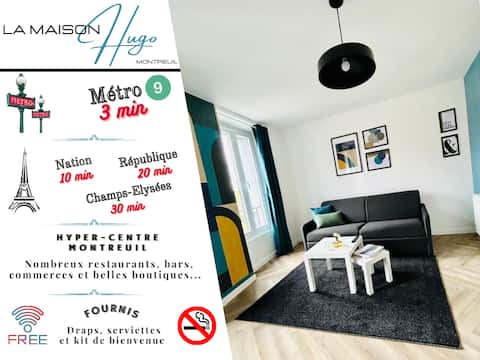 Top performing Airbnb: Beautiful apartment, comfortable for 2 people, 10 min to Paris in Montreuil