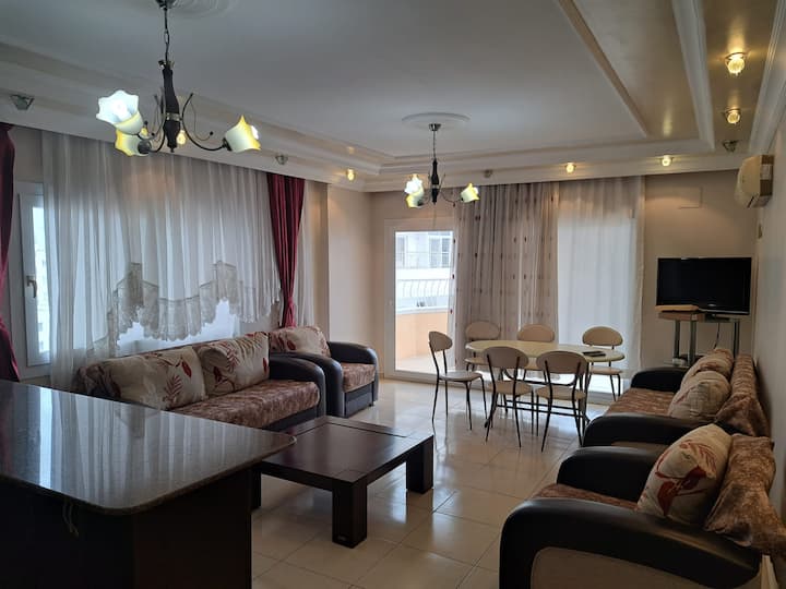 3+1 Day Rental Apartment with Sea View Apartments for Rent in Erdemli