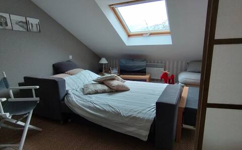 Mezzanine + quiet bedroom, Le Mans, 4/6 p