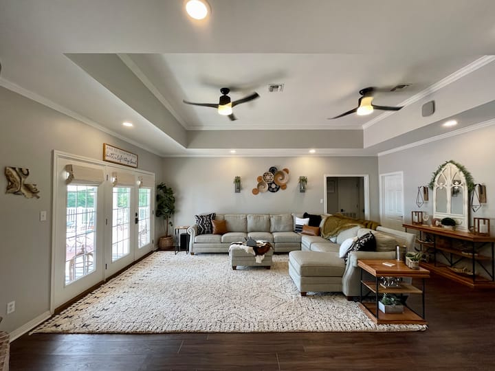 Modern boho style living room. 