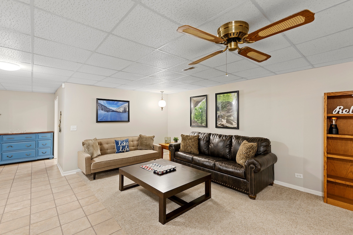 Two sleeper sofas in the living room  downstairs