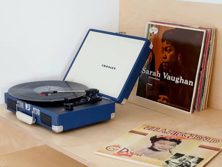 Enjoy playing our collection of records on our record player...