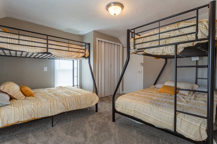 Upstairs 
Second room of bunk beds.
Top beds are twins
Bottom beds are fulls