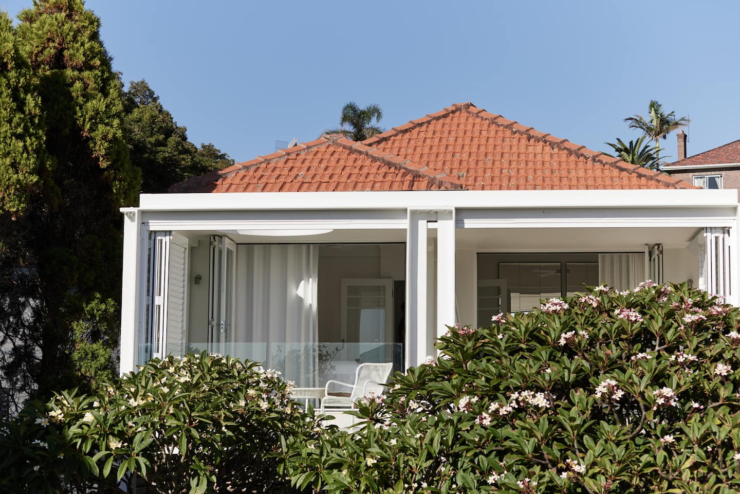 Designer living space at the Luxury coastal getaway at Fairy Bower.