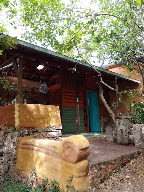 Clay house, integration with nature