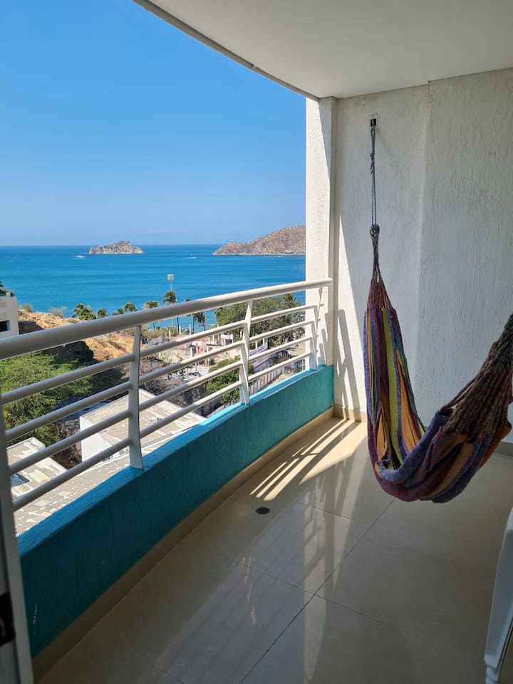 Cozy Apartment With Seaview In Brisa Marina - コロンビー サンタ・マルタ