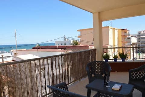 Ocean views and a large terrace.