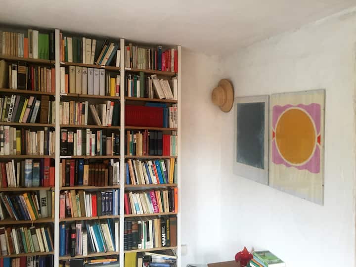 Biblioteca en la sala de libros